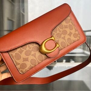 Coach Red and Tan Shoulder Bag